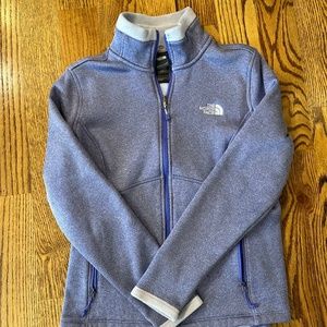 North Face light purple full zip sweatshirt